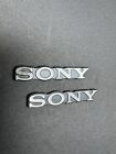 2 X Sony Stickers Aluminium Logo Emblems Music Box Audio Stickers