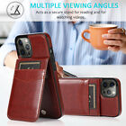 For Iphone 16 15 14 13 12 Pro Max 8 Leather Card Holder Wallet Case Phone Cover