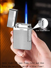 Silver Luxury Dual Flame  soft   Jet  Lighter