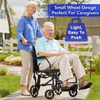 Transport Wheelchair With 19 Inch Seat  Folding Transport Chair With Foot Res   