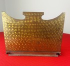 Vintage Art Deco Brass Ornate Mail Letter Holder Organizer Rack 2 Slot - Large