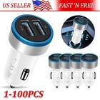 Wholesale Bulk Lot For Iphone 16e 15 14 13 Fast Usb Dual Ports Car Charger White
