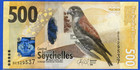 Seychelles 500 Rupees 2016 P-51  Unc Note - Kestrel  Tiger Chameleon  Owl