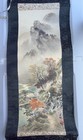 Vtg Chinese Scroll Painted Landscape Hanging  Mountain Asian Wall Art