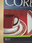 Corelle Livingware Bandhani 16-piece Dinnerware Set New Sealed Box Red White