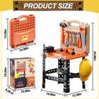 Kids Tool Bench Set 95pcs Toddler Workbench Drill Vest Hat Construction Toys New