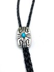 Petite Sterling Silver Overlay Bolo Tie Oval Turquoise Navajo T r Singer New