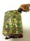 Antique Japanese Cloisonne Inro 3 1  2 6in W  Netsuke 1 8in Old Medicine Case Fs