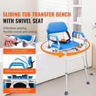 Sliding Tub Transfer Bench Shower Chair With 360 Degree Swivel Seat 330lbs
