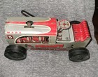 Vintage Marx 5 Tin Metal Toy Tractor Wind Up Operated Red silver