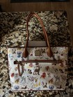 Disney Parks Dooney   Bourke Holiday Christmas Santa Tails Dogs Tote Purse