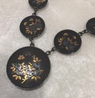 Vintage Antique Victorian    silver    With Gold Inlay Necklace Set Estate Find  925