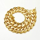 Men s Gold Tone Miami Cuban Link Chain Necklace 8mm 20 Inch Hip Hop