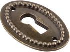 Oval Antique Brass Plated Decorative Keyhole Cover   1 1 2  X 1    Keyhole Escut