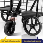 New Black Medium 100lbs 360 Rolling Swivel Wheels Folding Shopping Cart