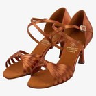 Supadance 1066 2  2 5  Flare Dark Tan Satin Women s Latin Sandal