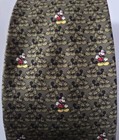 Disneyland Paris Mickey Mouse Necktie 100  Silk Olive Green
