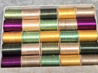 Antique Paisley Silk   Thread Company Lot 24 On Wooden Spools In Original Box