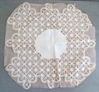 Antique Fine Tenerife Lace Bridal Wedding Handerchief Hankie Unused 10 x10 