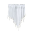 3 Panels Sheer Lace Swag Window Curtain Valance W  Crystal Beads Kitchen Bedroom