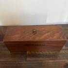 Vtg Wood Recipe Card File Box Side By Side Storage Farmhouse Country Rustic Mcm