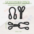 Sewing Hooks And Eyes  37mm Covered Hook Eye Closure  10 Pack  Black 