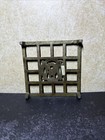 Antique Ober Omco Cast Brass Square Sad Iron Trivet Grid Miniature Toy