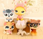 5pcs Mini Pet Shop Lps Figure Toy Shorthair Cat Wolf  Collect Kid Surprised Gift