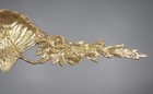 Large Antique French Gilded Bronze Furniture Pediment Decoration  Shell  Roses