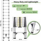 16 5 Ft  Aluminum Telescoping Ladder With 1-button Retraction  330 Lb  Capacity