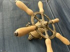 Vintage 12 1 2 Inch  Wood   Metal Brass Nautical Deck Side Boat Steering Wheel