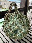 Xl Japanese Glass Fishing Float 30cm Hand-blown Aqua Blue W  Original Vintage