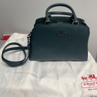 Coach Purse Bag Mini Lillie Carryall Xgn Lth Crossgrain Forest Green W  Dust Bag