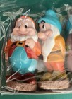 Vtg Walt Disney The Seven Dwarfs Rubber Squeaky Figures With Original Carry Ba