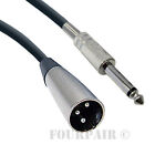 15ft Xlr 3-pin Male To 1 4  Mono Plug Shielded Microphone Mic Audio Cable Cord