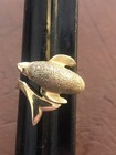 Vintage 14k Solid Yellow Gold Dolphin Fashion  Ring Size 8 5   5 Grams