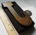 6 3 4  Vintage Letterpress Wood Type Large Uc J  Nice Old Letter 