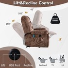 Ebello Large Power Lift Recliner Chair W  Massage And Heat For Elderly Brown