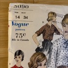 Vintage Vogue Blouse Sewing Pattern Size 14 Bust 34 Monogram Included