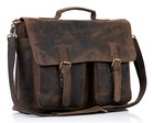 Buffalo Leather Briefcase Laptop Messenger Bag Office Briefcase For Men   Women