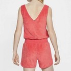 Nike Sportswear Big Girls Heritage Romper Sz L Red Blue Embroidered Logo Terry
