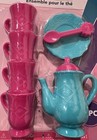  2  Toys Party Kids Pretend Play Plastic Tea Set 14 Piece Pink green