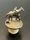Blanton   s Bourbon Whiskey Cork Bottle Stopper W race Horse   Jockey Gold  b 