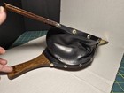 Vintage Wooden Fireplace Bellows Wood Soft Leather Copper Tip 16  - Works Great 