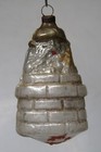 Vintage Antique Blown Glass Santa W Tree In Chimney Christmas Ornament Germany