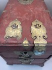 Very Rare Korean Red Lacquered Antique Inkstone Box 10   x12   x8    Needs Refurb