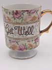 Floral  Chintz Porcelain Get Well Coffee Cup Mug Vintage Read Description