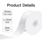 White Double-faced Satin Ribbon 1 5 Inch X 50 Yards For Gift Wrapping