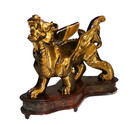 Beautiful Vintage Chinese Carved Tigers Eye Stone Dragon Figurine   Statue