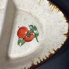 Vintage Handmade Divided Split Vegetable Bowl Ceramic Tomato Onion Kitchen Ware